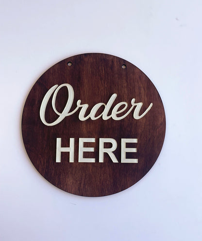 Restaurant Sign, Business Sign, Coffee Shop Sign, Pick Up Here, Order Here Sign