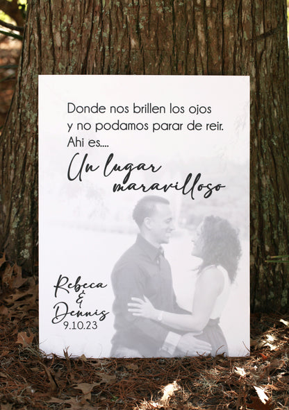 Welcome Wedding Photo Sign, Custom Wedding Sign, Beach Wedding Welcome Sign, Boda Entrada, Boda Decoracion, Compromiso